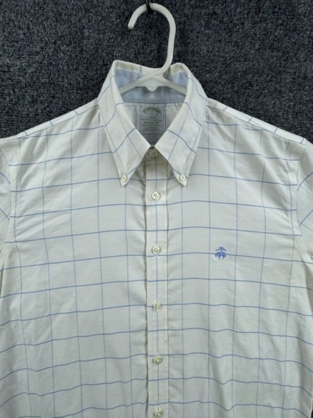 Brooks Brothers Oxford Small Non-Iron Check Milano Cotton Spandex Button-Down